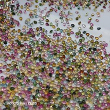 天然碧玺戒面彩色梨3/4形碧玺批发