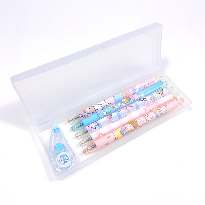 小学生透明フロスト文房具ケースシンプルins鉛筆ケースプラスチック多機能収納ペンケース印刷可能ロゴ|undefined