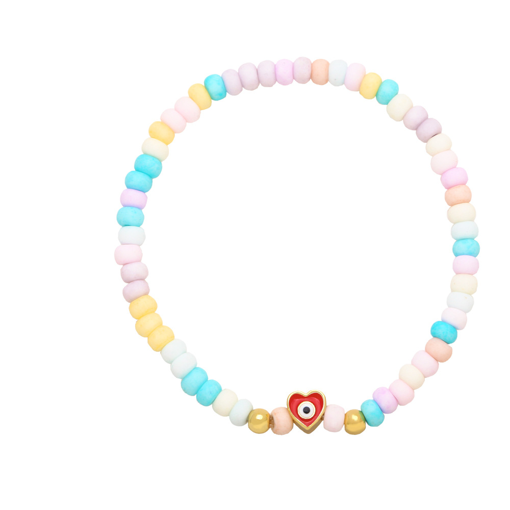 Bohemian Heart Shape Copper Beaded Plating Bracelets 1 Piece