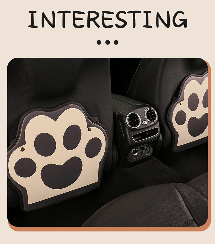 Cute Cat Paw Car Seat Back Anti-Kick Pad for Women, Universal for Rear Seats, Starting at 13 Yuan, Car Anti-Kick Pad for Rear Seats, Universal