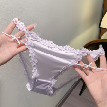 女生法式缎面紫色高级贵妇三角裤性感勾人夏薄款内裤女士2026新款