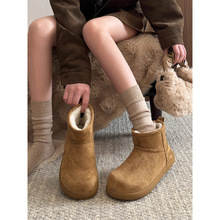 厚底雪地靴女款外穿2025新款冬季加绒防寒东北棉鞋百搭保暖勃肯鞋