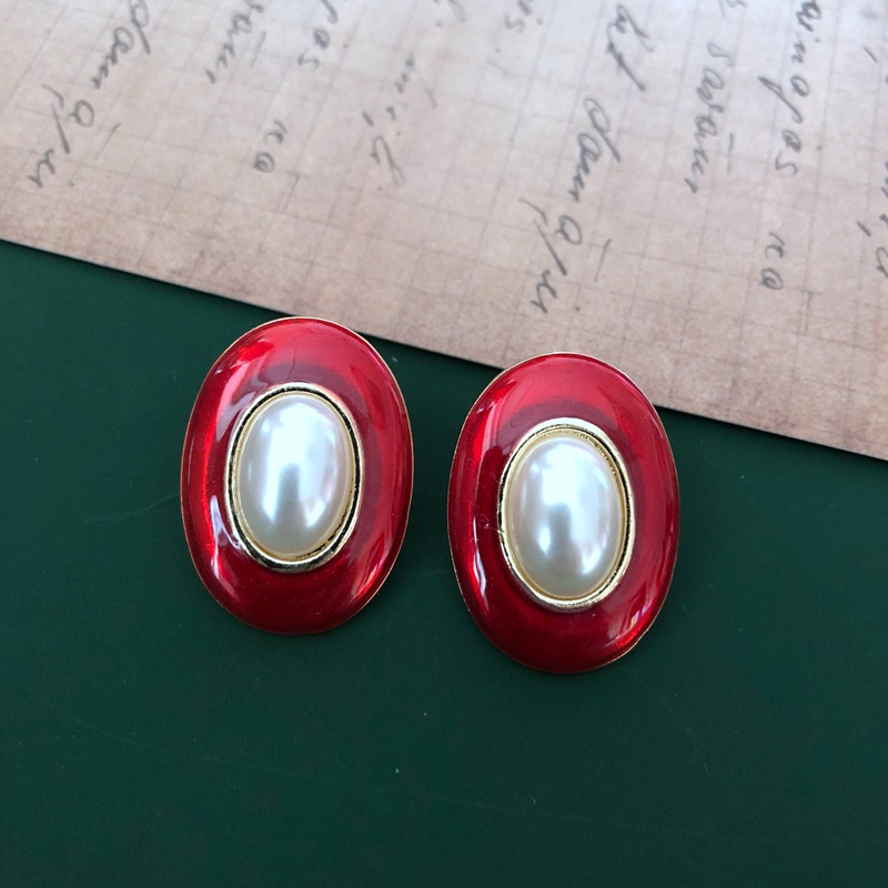 Retro Red Glaze Earrings display picture 5