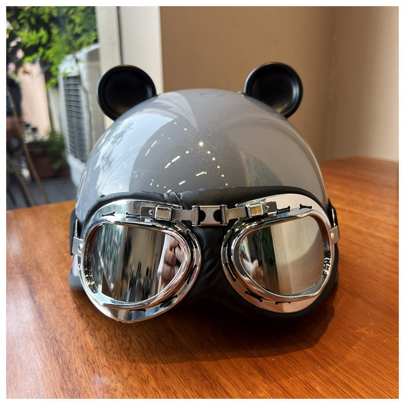 Retro Motorcycle Helmet 3C Certified Electric Vehicle Safety Helmet Men's and Women's Half Helmet Summer Sun Protection Safety Helmet Motorcycle Helmet