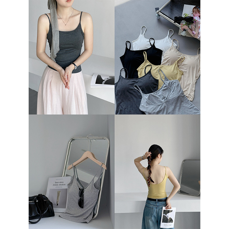 Jiang Chi Cool Sensation Milk Silk Camisole for Women, Summer Skin-Friendly Soft Versatile High Elasticity Undershirt 620