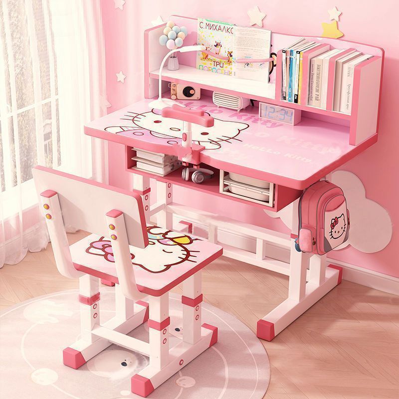 Desk and Chair Can Be Set to Lift and Free Shipping. New Homework Desk and Chair. One Piece Student Study Table for Children