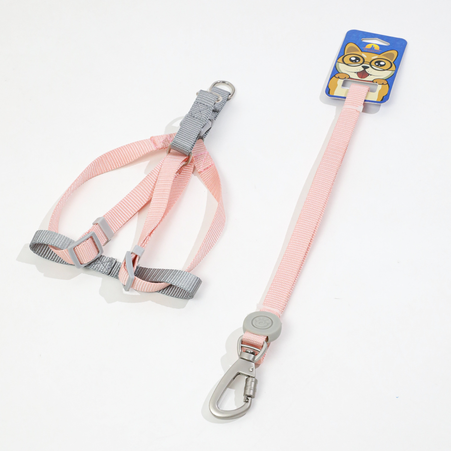 Macaron tracción cuerda nylon pecho trasero tracción perro caminando cuerda ajustable anti-rotura color sólido perro Correa en stock al por mayor