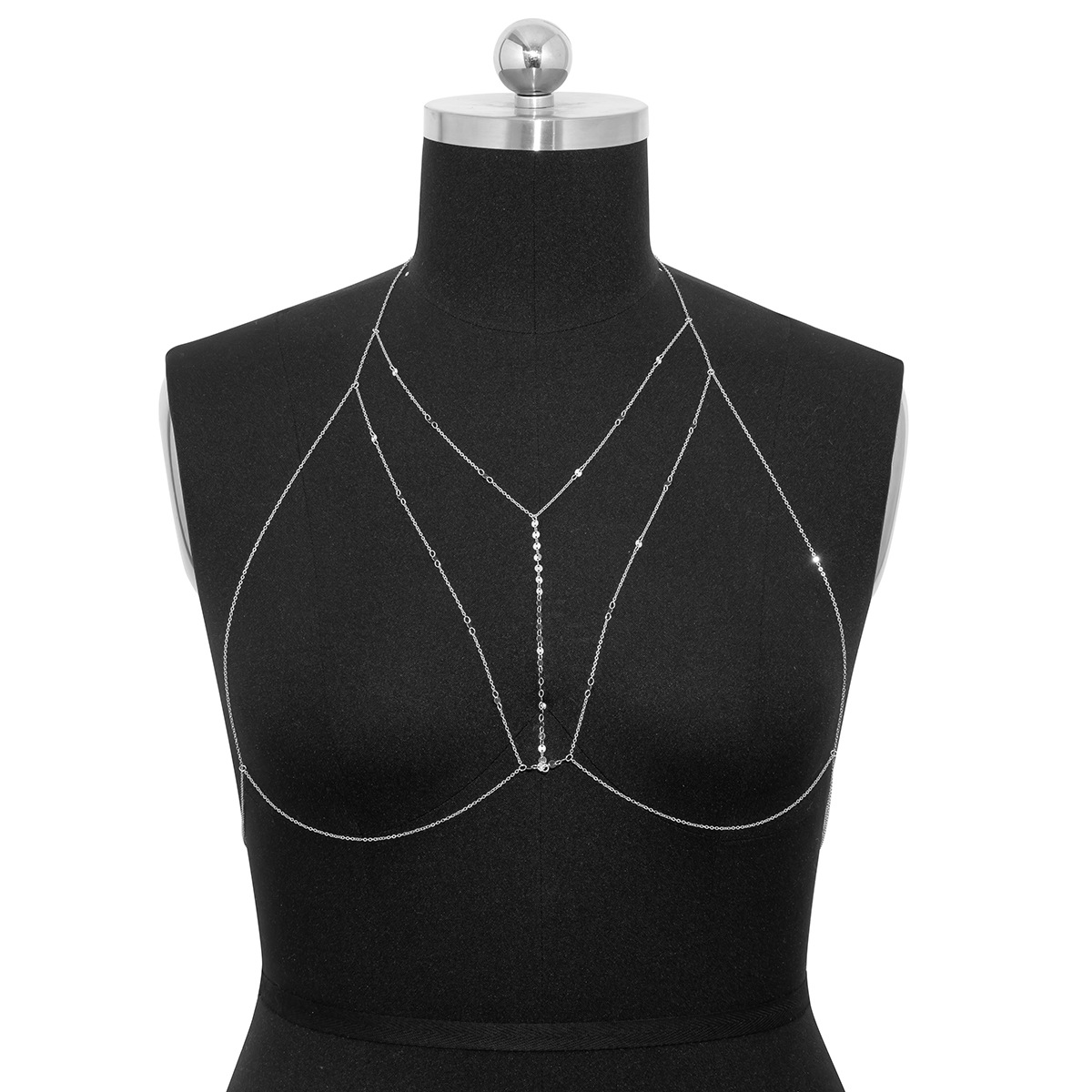 simple one-piece hanging neck geometric sequin chest chain women