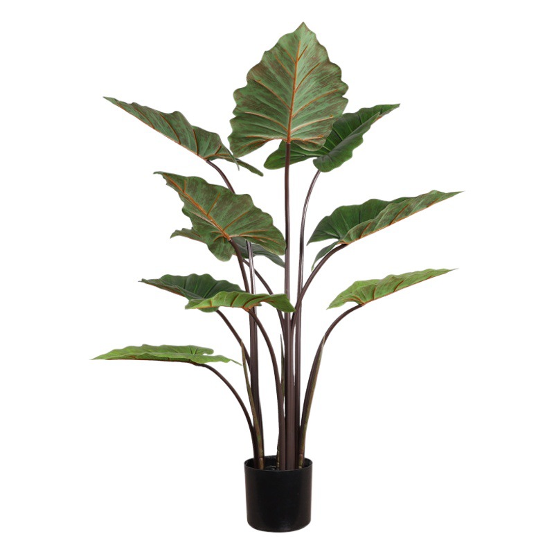 Nórdico artificial planta Arco Iris Taro hogar Hotel decoración verde planta maceta artificial Arco Iris árbol Internet celebridad primavera Taro olla