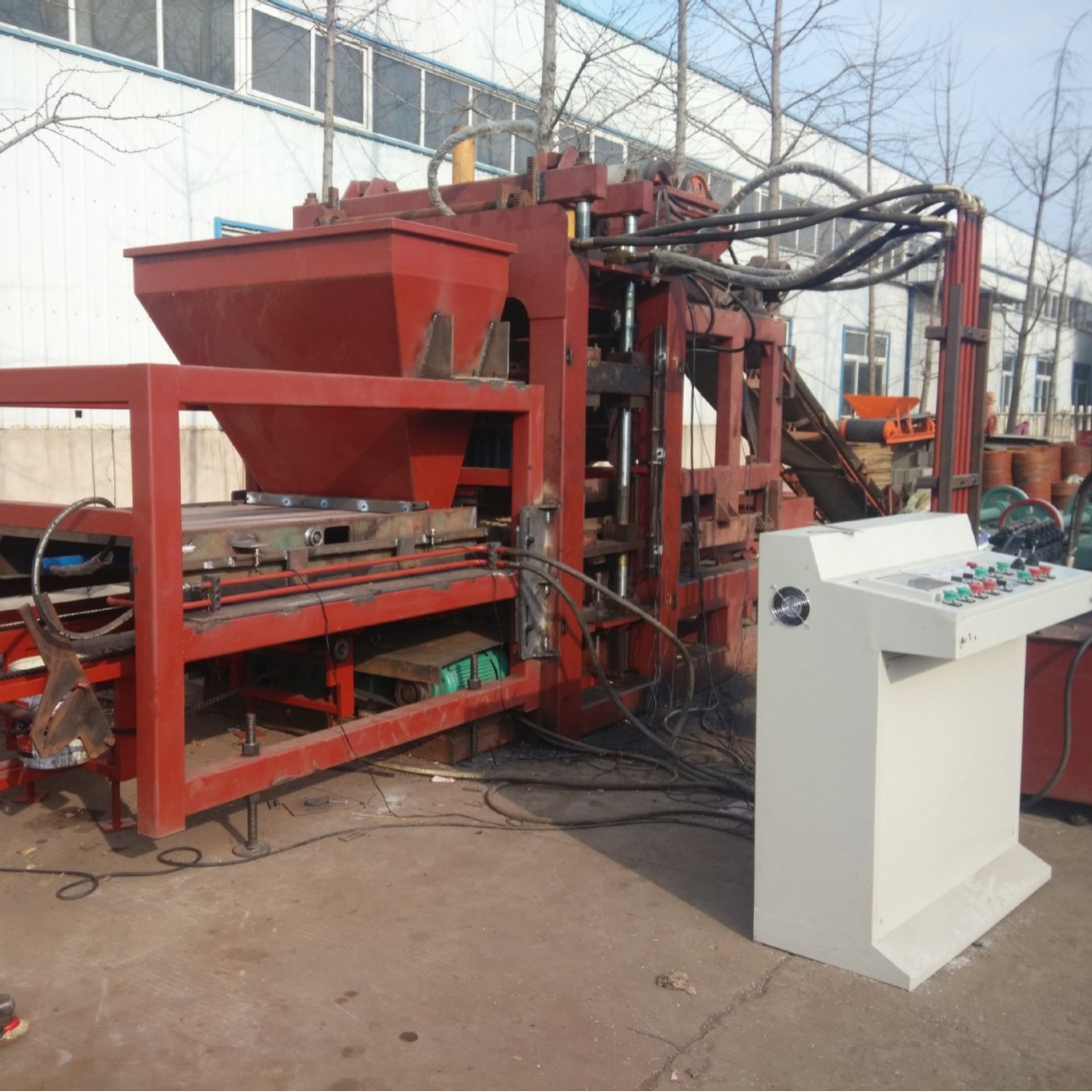 QT10-15 全自动液压水泥空心砖机 QT10-15 block brick machine