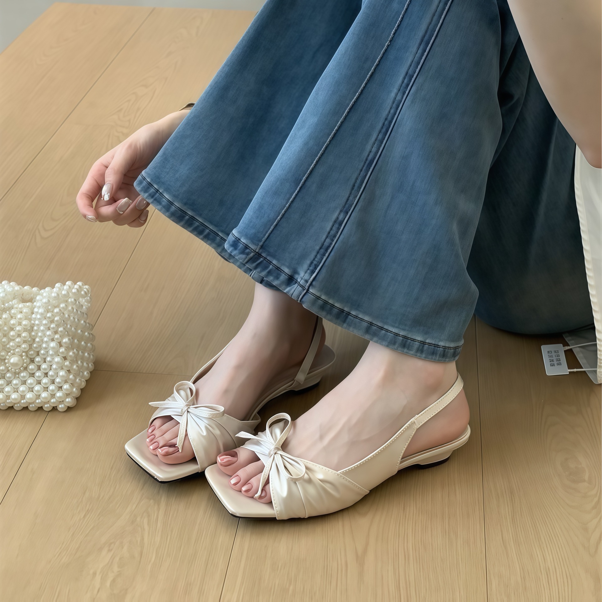 Sandalias de Tira para Mujer de Seda y Satén Antideslizantes con Cierre de Hebilla para Verano