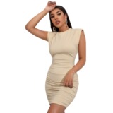 Дизайнерское летнее платье, длинная юбка, европейский стиль, облегающий крой, яркий броский стиль, средней длины