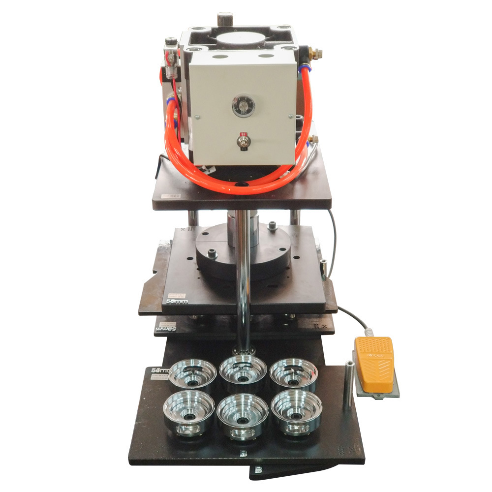 气动旋转纽扣制作机自动徽章胸章金属机可换多尺寸模具气动机设备