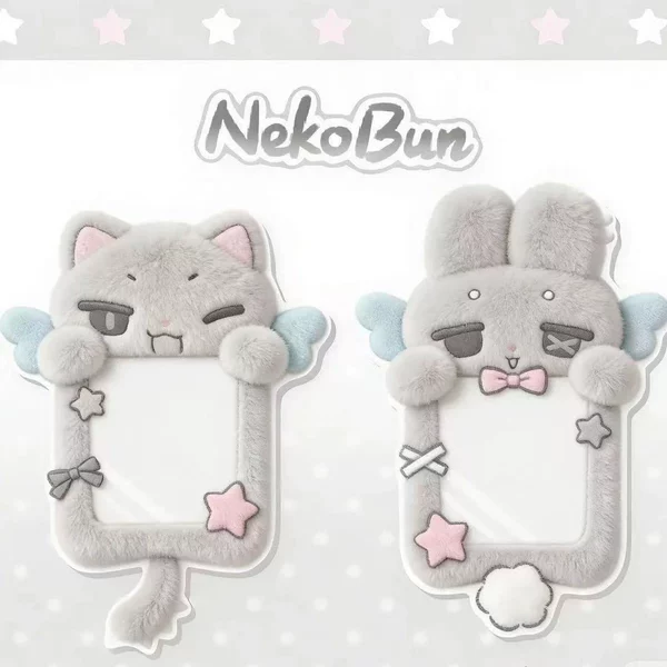 Angel Cat Plush Card Holder Cute Wings Star-Chasing Rabbit Small Card Holder | Protective Case Nekobun