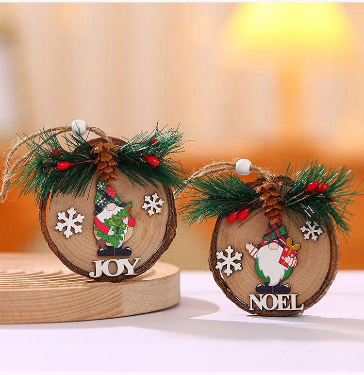 Christmas Doll Wood Party Hanging Ornaments display picture 2