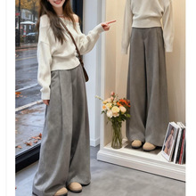 巨好看的早秋漂亮韩系气质小香风白色露肩针织上衣灰色阔腿裤套装