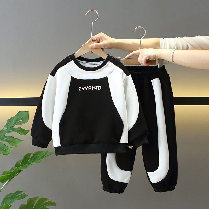 7672 traje de primavera para niños 2025 nuevo suéter de moda para niños de dos piezas ropa coreana de primavera y otoño para bebés