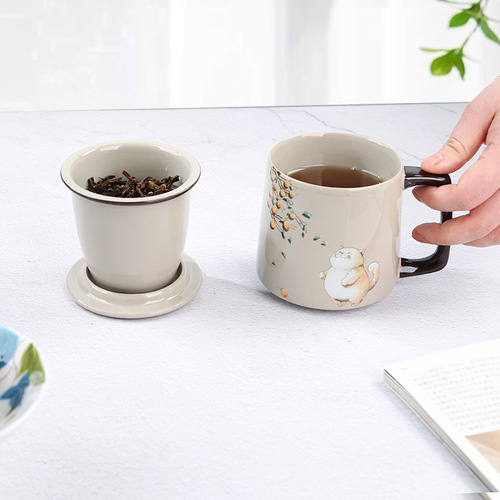Happy Drinking Ha Ha Cup Ceramic Panda Mug Creative High-End Personalized Tea Cup Gift Set