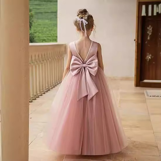 Girls Summer Princess Dress Flower Girl Wedding Dress Little Girl's Birthday Dress Stylish Children's Tulle Skirt【Pre-sale | Ships In 15 Days】_voghion.com