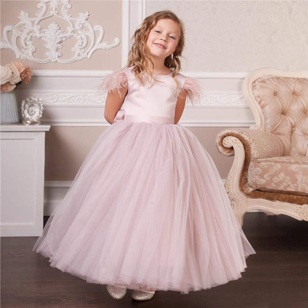 Princess Dress For Girls 0-3 Years Autumn Evening Gown Flower Girl Wedding Tutu Skirt Kids' Clothing Piano Performance_voghion.com