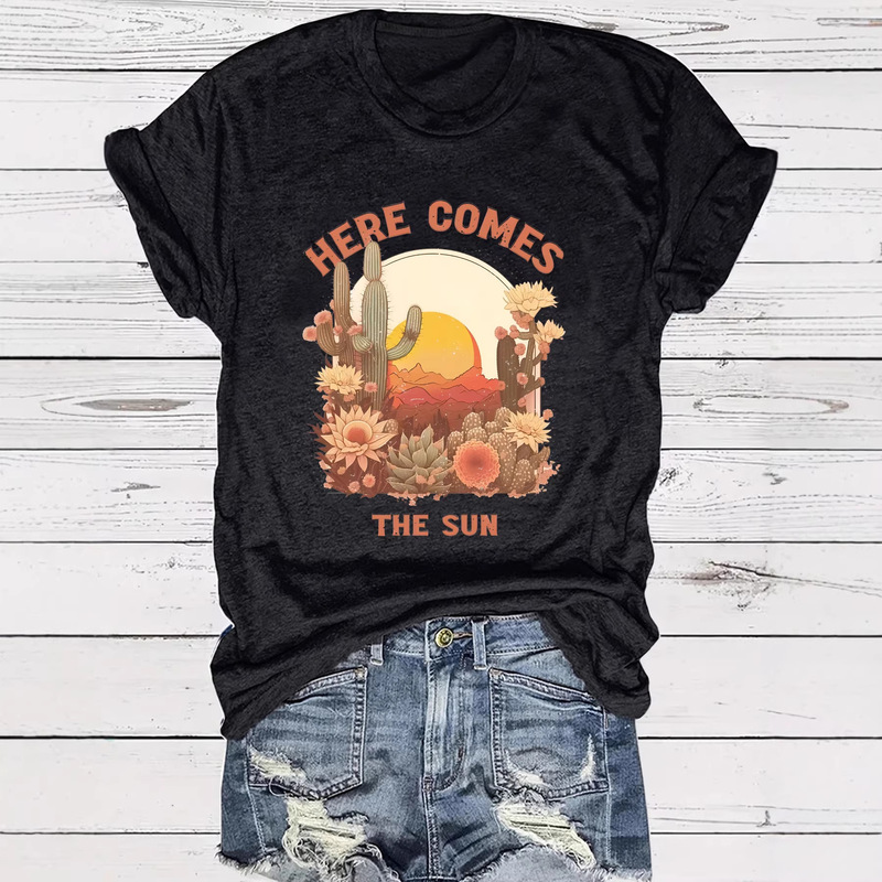 Desert-Themed Shirt, Sunny Weather T-Shirt, Western Style Printed T-Shirt, Music Festival T-Shirt, Concert Desert-Themed Shirt, Sunny Weather T-Shirt, Western Style Printed T-Shirt, Music Festival T-Shirt, Concert