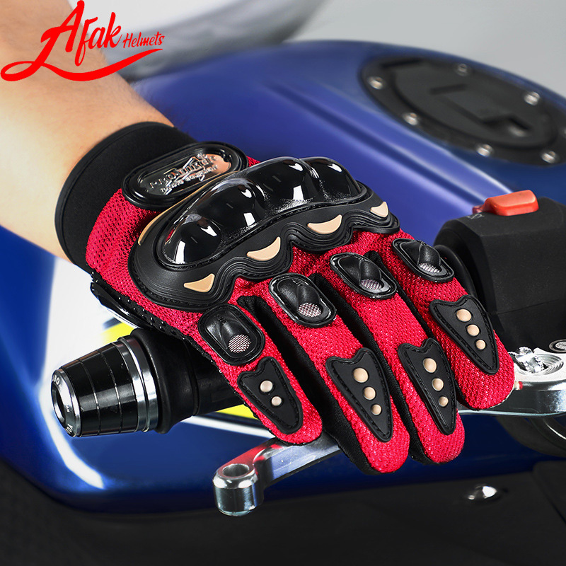 AFAK guantes de montar pantalla táctil carreras al aire libre Knight motocicleta resistente a la caída dedo completo medio dedo guantes de motocicleta para hombres