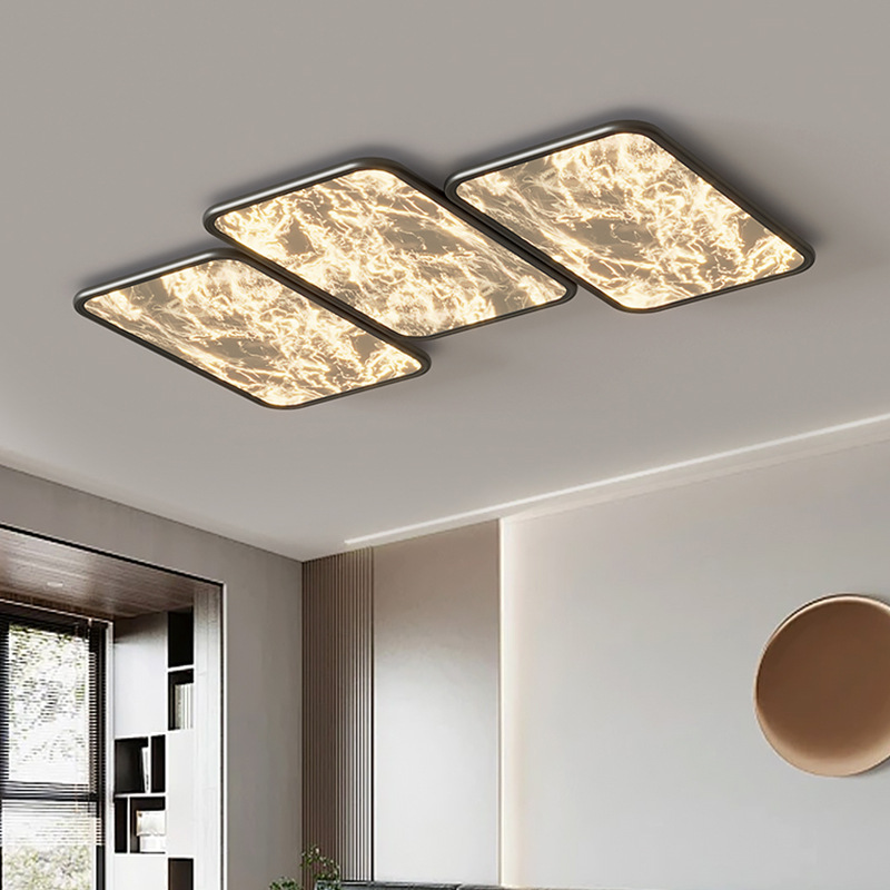 Luz de techo de la sala de estar simple creativa rectangular nubes pasillo lámpara de protección de ojos italiano cálido diseñador dormitorio principal lámpara de estudio