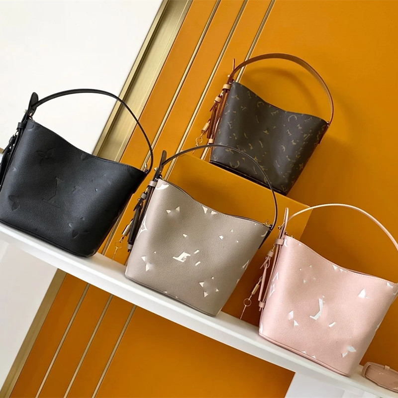 2025 New Arrival Luxury Bucket Bag With Bow Knot Retro Handbag White Tricolor Women's Casual Versatile Shoulder Crossbody Bag