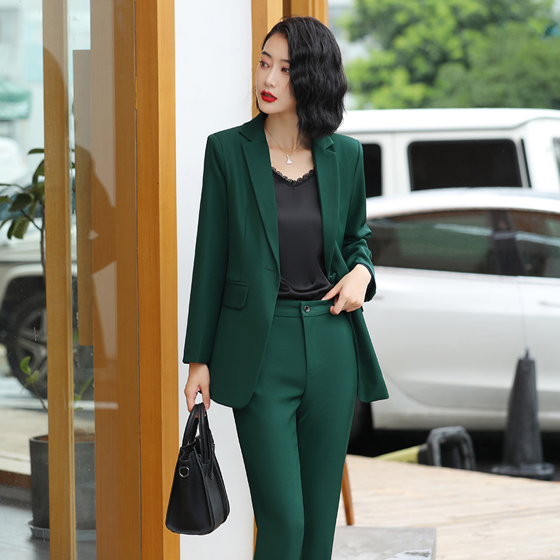 Business Suit Woman's Suit Yellow Femininity Formal Suit Work Clothes Interview Suit OL Long Sleeve Business Suit