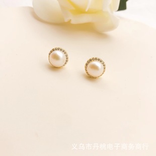 Zhuji Pearl Earrings S925 Silver Needle Natural Freshwater Pearl Small Sun Round Simple Source Pearl Earrings
