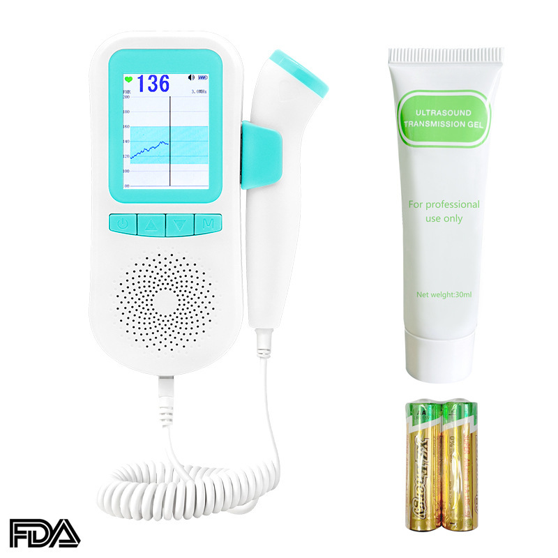 Fetaldoppler Doppler Ultrasonic Fetal Heart Monitor Rechargeable Curve Tft Pregnant Women Fetal Heart Monitor