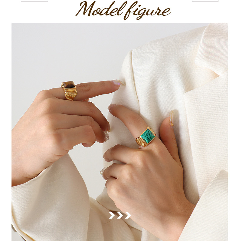 Fashion Geometric Titanium Steel Rings Plating Zircon Stainless Steel Rings