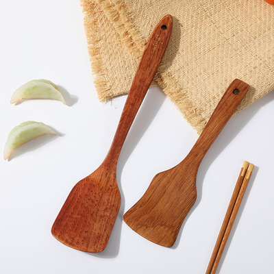 何适家居柯木老漆小锅铲木铲炒菜铲子不粘锅厨房用具厨具汤勺批发|ru