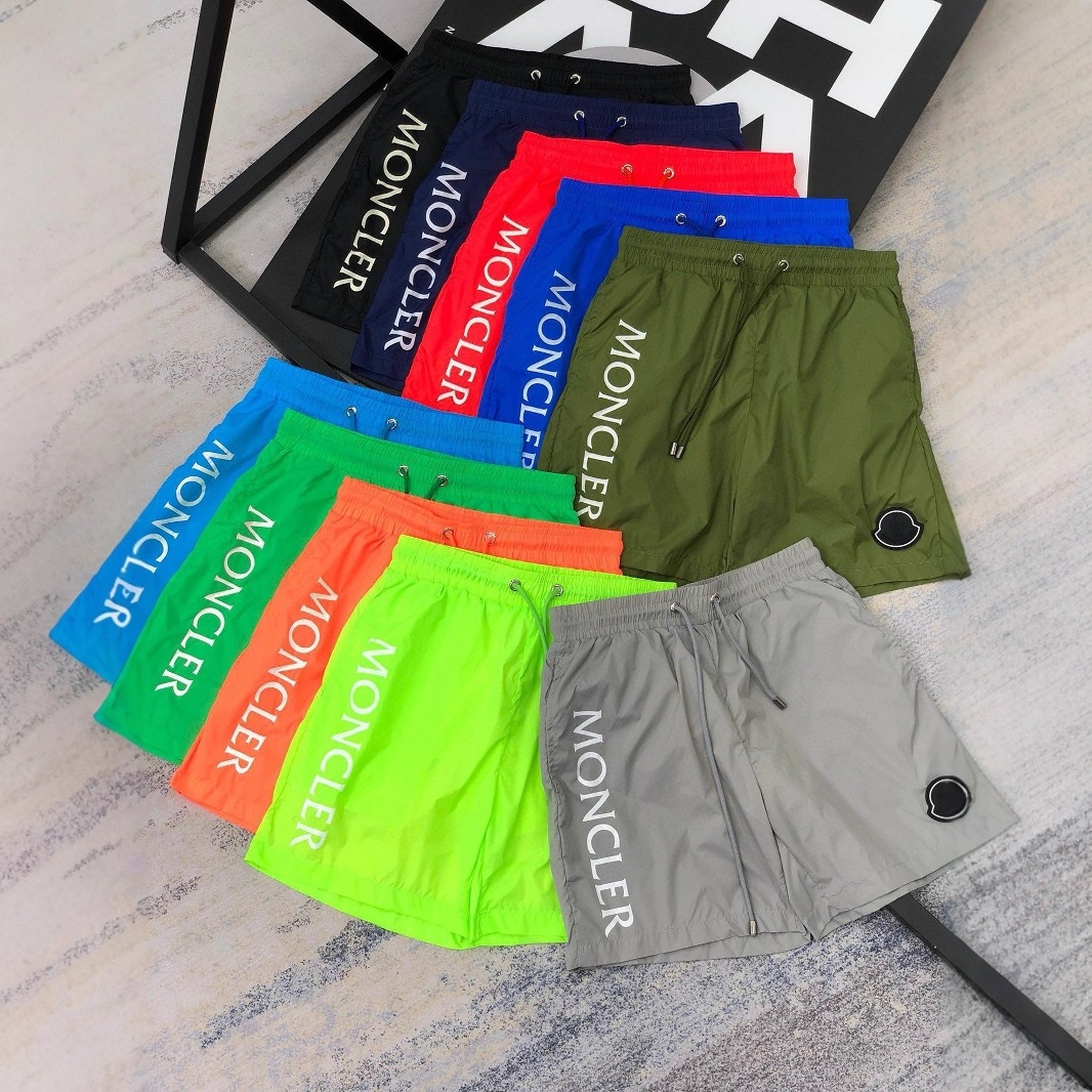 Cross-border M-brand foreign trade wholesale men's trendy beach shorts for swimming at the beach, quick-drying, colorful solid color shorts