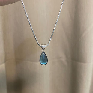 Mermaid's Tears ~ New Chinese National Tide Blue Ocean Water Drop Pendant Clavicle Chain Noble Temperament Necklace Female