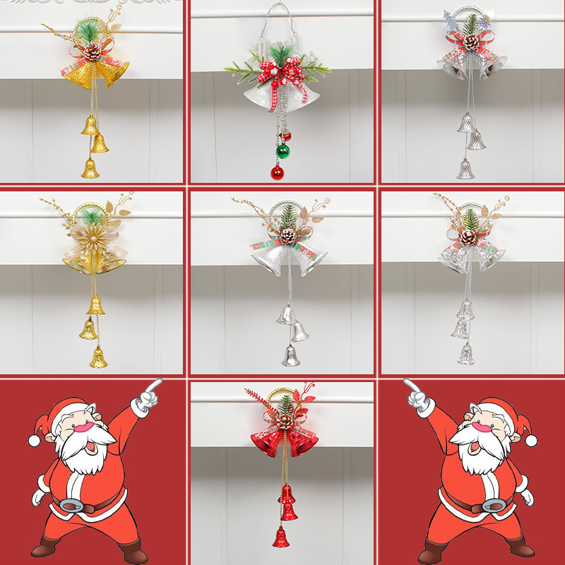 Glamorous Christmas Bells DIY Christmas Tree Ornament, Retail Store Window Holiday Double Bell Decoration, Wholesale