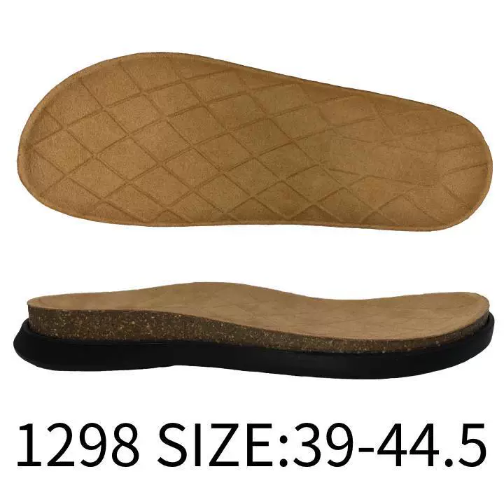 Корковая подошва + верхняя часть стопы для комфорта и противоскользящей защиты