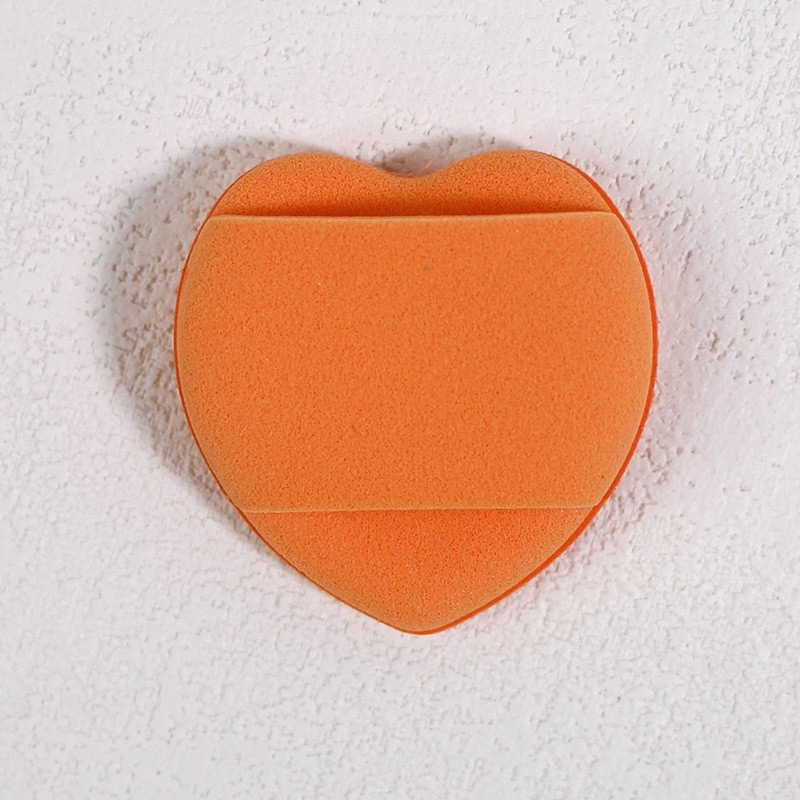 Corazón de dedo pulgar dedo polvo de cojín de aire para secar y húmedo de doble uso de polvo de blindaje facial algodón de maquillaje de alta elasticidad