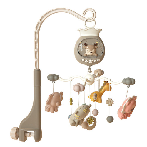 Infant sleep aid toy, newborn bedside rattle, electric music rotating crib bell, baby stroller hanging toy