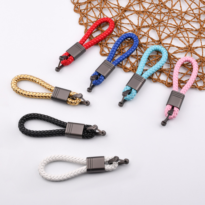 Creative Flower Car Keychain Internet Celebrity Key Chain Couple Braided Rope Bag Key Pendant Personalized Gift