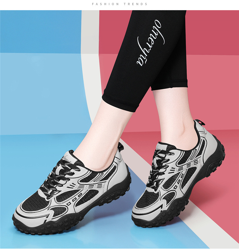 Giày sneaker nữ chunky đế dày mũi tròn lưới thoáng khí mùa hè 2025 — JST 7216m màu (mạng đơn), JST 7211 màu đen (mạng đơn), JST 7233 màu vàng (mạng đơn), JST 7182m màu (mạng đơn) chi tiết 6