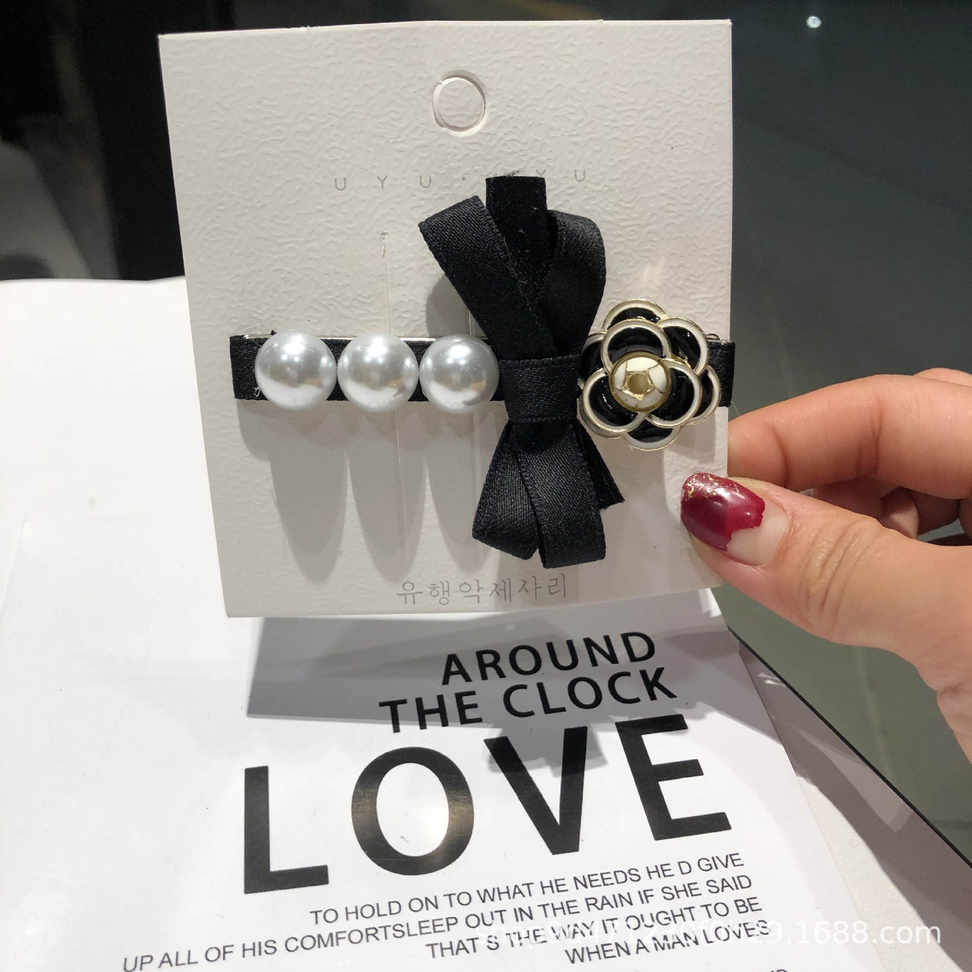 Japanese-style mesh pearl bow hair tie hair clips, sweet and versatile hair bands, soft girl hair accessories, headwear clips, duckbill clips pic 16