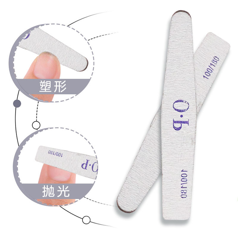 Purple Heart Gray White Serrated Crescent Nail File Banana-shaped Tool Nail File Strip EVA Manicure Tool Buffer Strip
