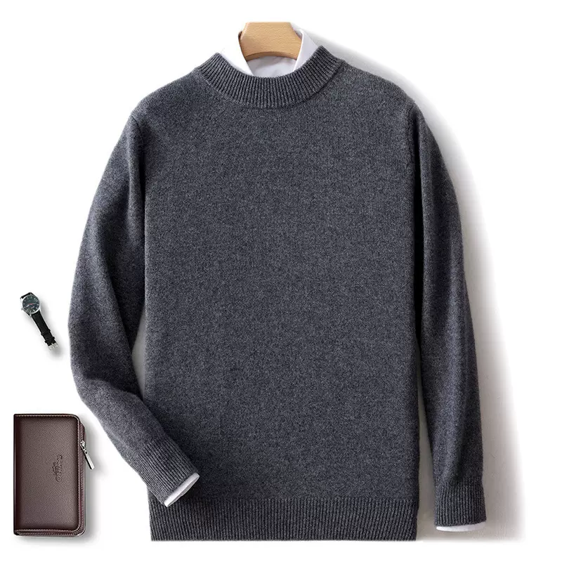 羊毛衫男100纯羊毛新款半高领秋冬打底衫青年时尚保暖羊绒针织衫