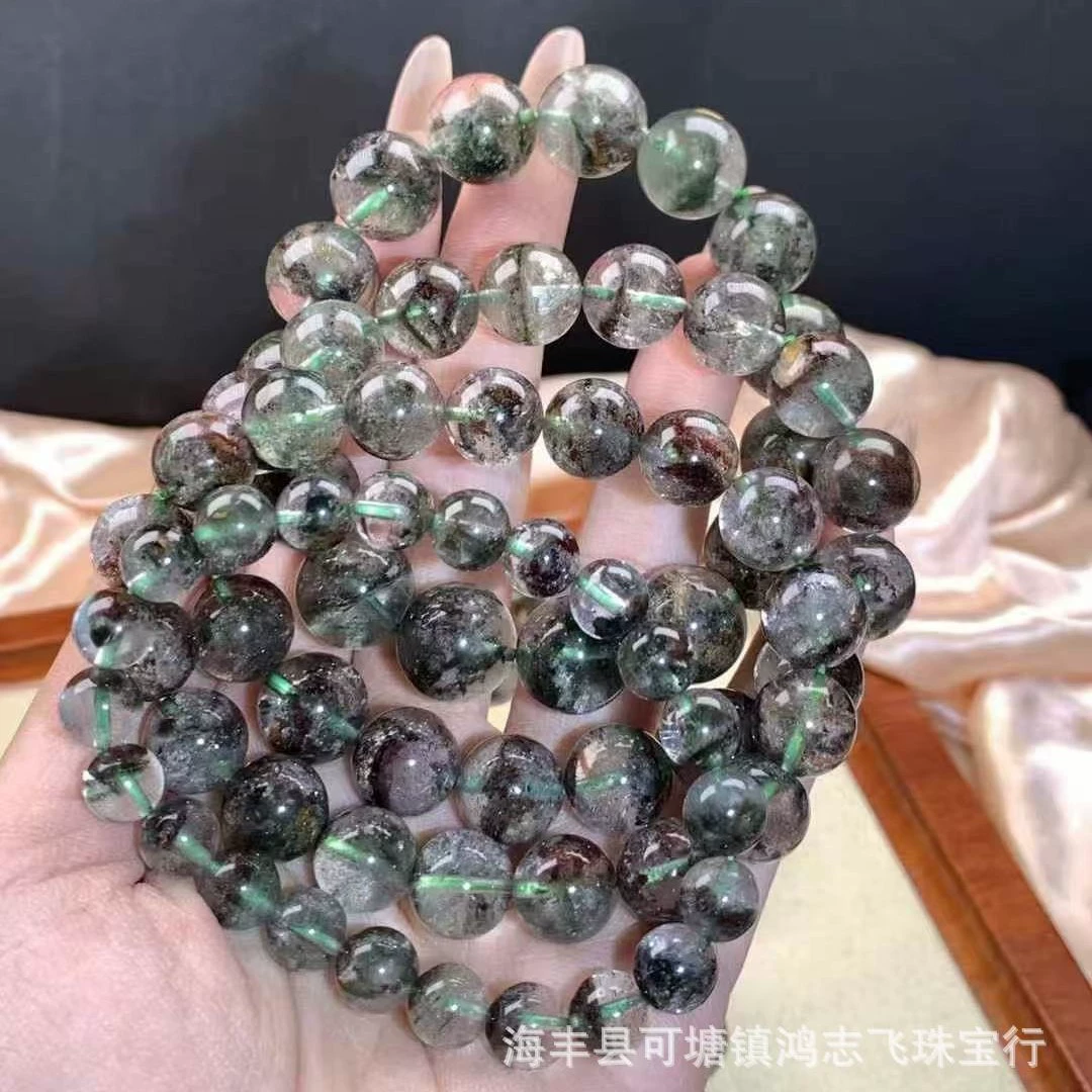 Зеленый призрачный браслет натуральный кристалл