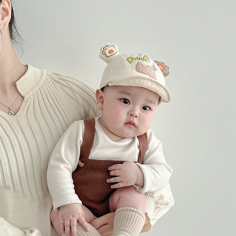 Sombreros para bebés primavera y otoño delgados sombreros de protección solar lindos gorras de lengua de ultra-flexible para hombres y mujeres bebés pequeños meses sombreros de béisbol verano