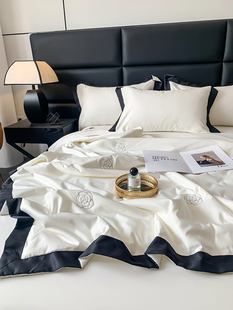 Summer Cool Ice Silk Summer Quilt Four-Piece Set Spring and Autumn Thin Air-Conditioned Quilt Summer Quilt Dormitory Machine Washable