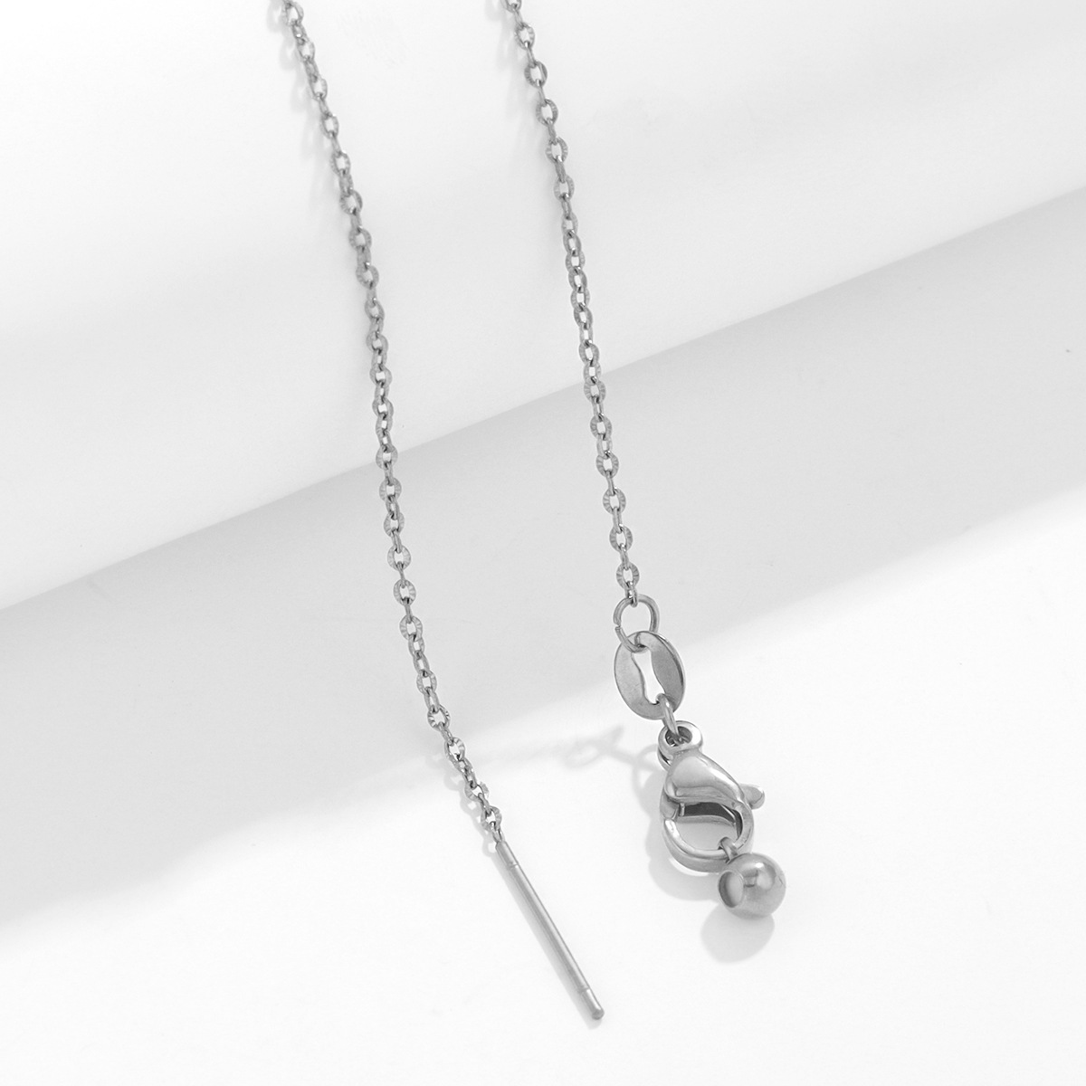 45cmチタン鋼鎖骨万能チェーン調節可能チェーンステンレスネックレスシリコンdiyアクセサリービーズペンダント部品