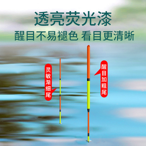 Xiaofengxian Fengquan fish float is eye-catching with thickened tail and gradually thinner tail. Highly sensitive crucian carp float is mixed with black pit competition NB.
