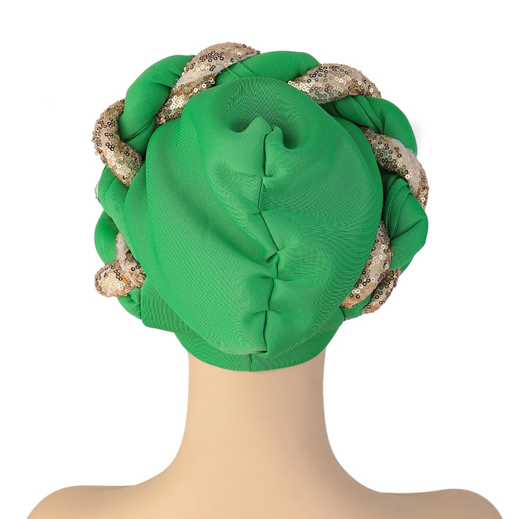 Cappello musulmano Cappello con treccia di paillettes a strati spazio Cappello africano alla moda_voghion.com